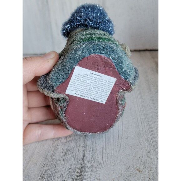 Snowman peppermint snowflake tea light mini candle holder Xmas glitter - Picture 6 of 7